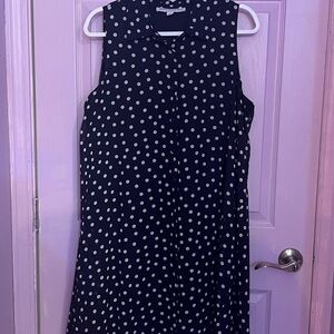 Emma & Michele Navy Blue Polka Dot Midi Dress Ky Derby